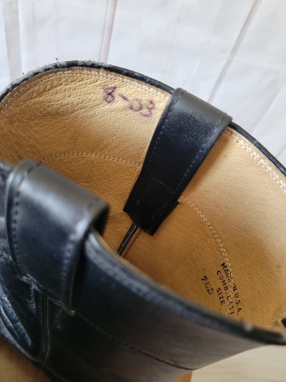 Justin 3187 Black Bull Hide Roper Boots, Men’s 9.5 Made in USA Western Cowboy - Picture 6 of 9